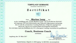 Zertifikat Business Coach ECA